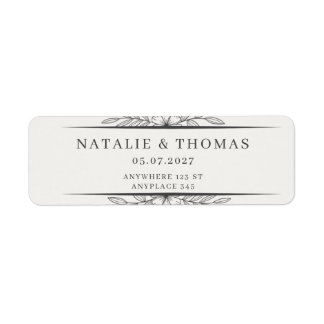 Elegant Cream Wedding Return Address Card