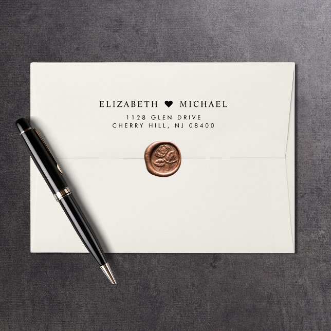 Elegant Cream Wedding Return Address Envelope (Creator Uploaded)
