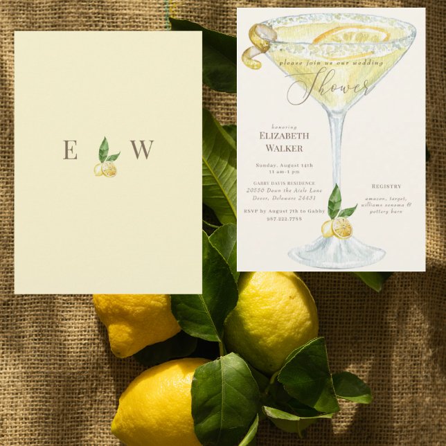 Elegant  Cream & Yellow Limoncello Wedding Shower Invitation (Creator Uploaded)