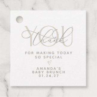 Elegant Creamy Neutral Thank You Favour Tags