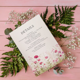 Elegant Creamy Wild Flower Wedding Enclosure Card