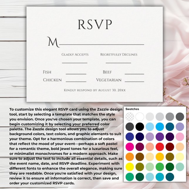 Elegant Create Your Own Colour Wedding RSVP Card (Creator Uploaded)