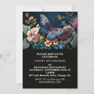 Elegant Creative Butterfly Art Birthday Party Invitation