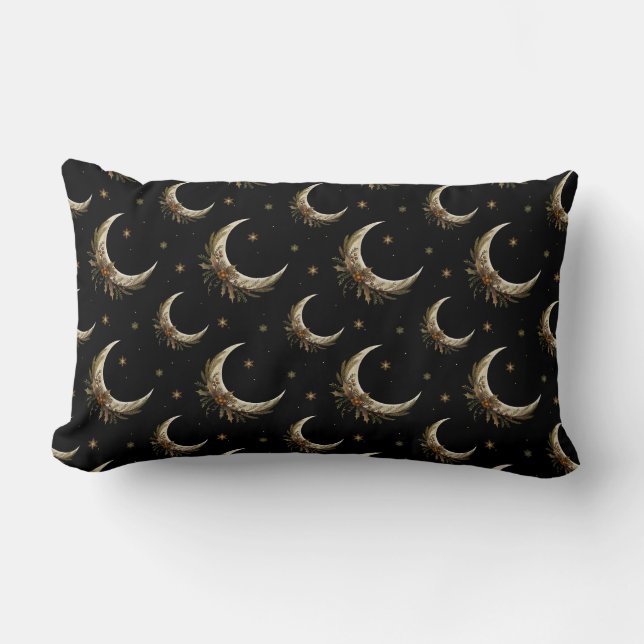 Elegant Crescent Moon Pillow (Front)