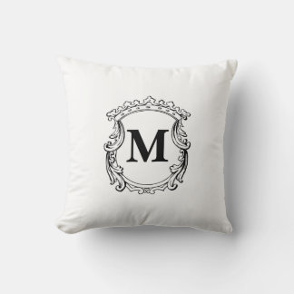 Elegant Crest Custom Monogram  Cushion