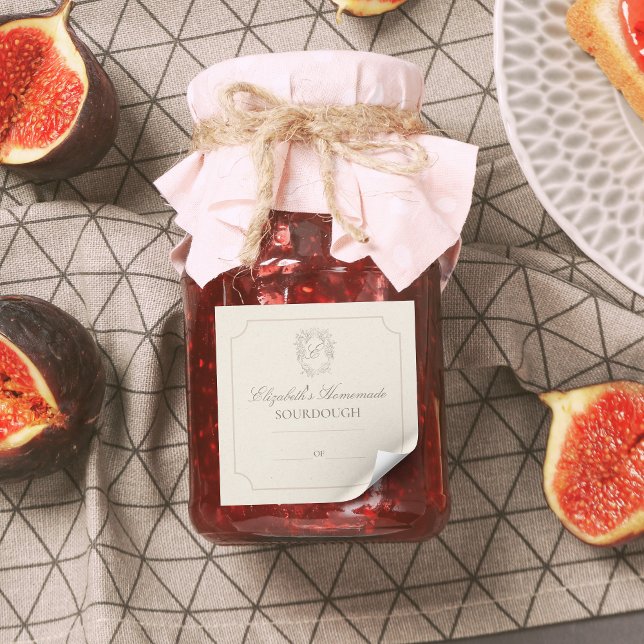 Elegant Crest DIY Homemade Gift Label (Add a personal touch to your DIY and homemade gifts with this elegant label.)