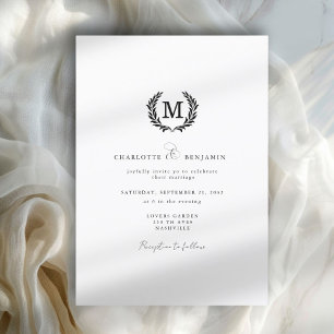 Elegant Crest Monogram Invitation