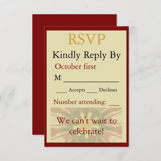 Elegant Crimson and Cream Starburst Design Traditi (Front/Back)