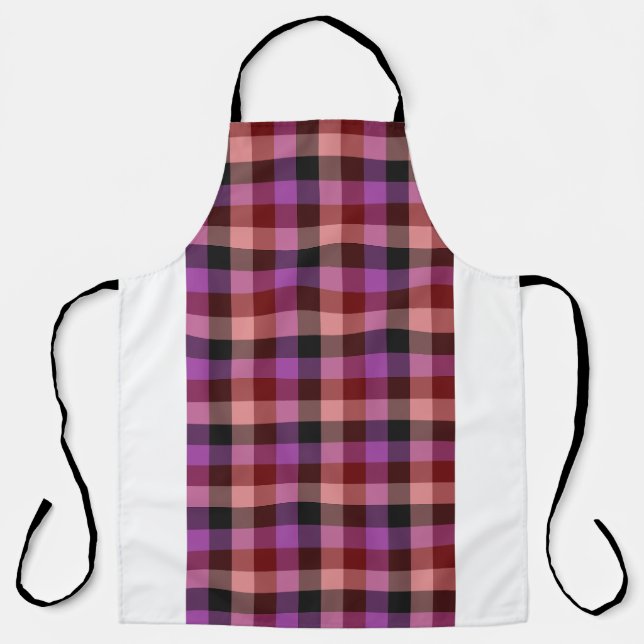Elegant crimson and plum plaid seamless pattern  apron (Front)