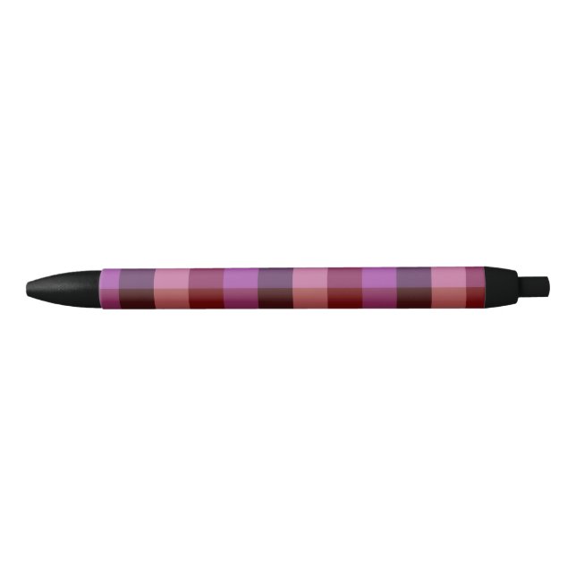 Elegant crimson and plum plaid seamless pattern  black ink pen (Front)