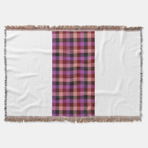 Elegant crimson and plum plaid seamless pattern throw blanket