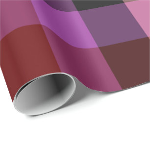 Elegant crimson and plum plaid seamless pattern wrapping paper