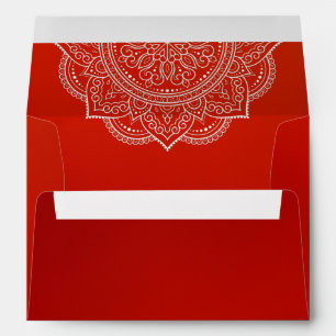 Elegant Crimson Paisley Indian Wedding Invitation Envelope