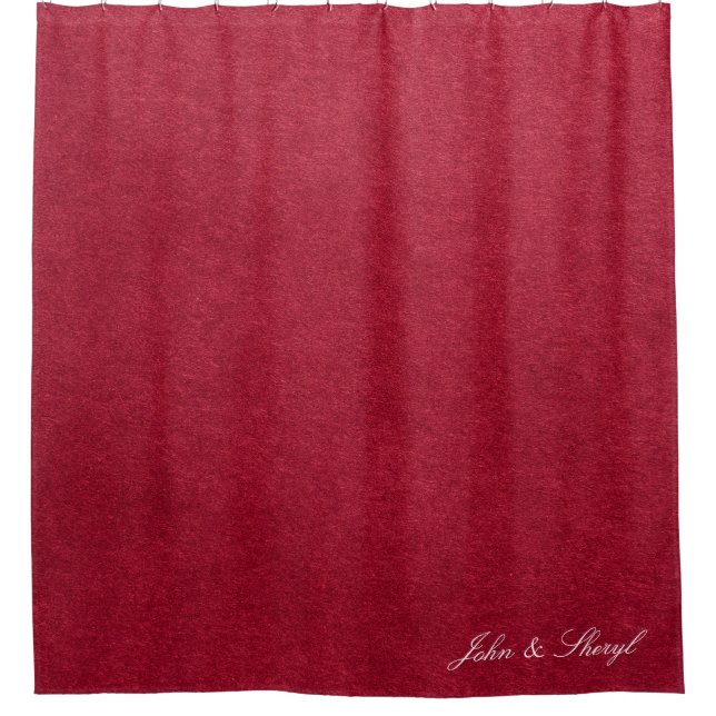 Elegant Crimson Red Textured Shower Curtain (Front)