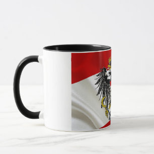 Elegant Crisp Austrian Flag Covered Ceramic Mug