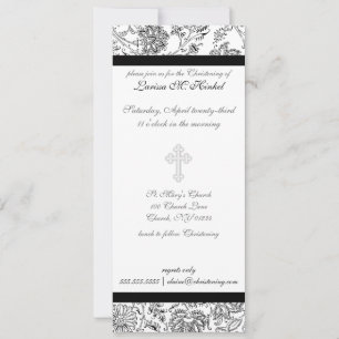 Elegant Cross Christening Invitations