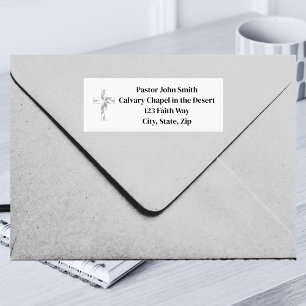 Elegant Cross Classy Church Pastor Return Address Self-inking Stamp
