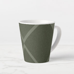 Elegant Cross-Curve Latte Mug in Dark Moss Green
