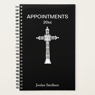 Elegant Cross Faith "Appointments" Black & White Planner