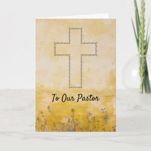 Elegant Cross & Gold Pastor Appreciation Card