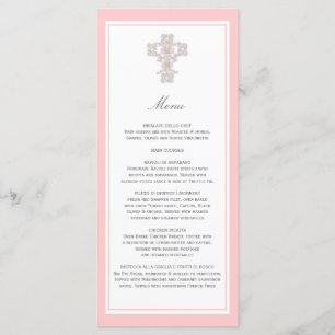 Elegant Cross in Pink Menu Page Rack Card