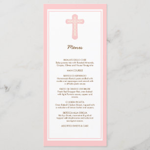 Elegant Cross in Pink Menu Page Rack Card