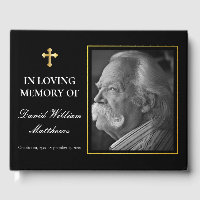 Elegant Cross Photo Black Bereavement | Funeral