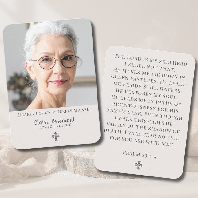 Elegant Cross Photo Funeral Prayer Card (Elegant Cross Photo Funeral Prayer Card

)