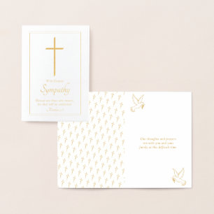 Elegant Cross Sympathy Foil Card