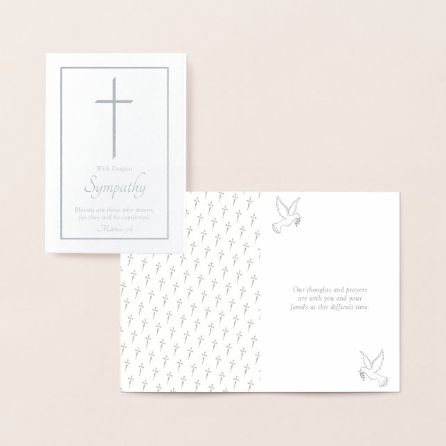 Elegant Cross Sympathy Foil Card (Display)
