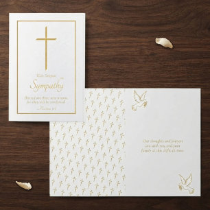 Elegant Cross Sympathy Foil Card
