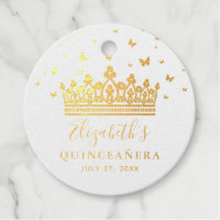 Elegant Crown Butterfly Quinceanera Gold