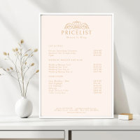 Elegant Crown Logo Blush Beige Salon Price List