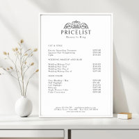 Elegant Crown Logo White Salon Price List