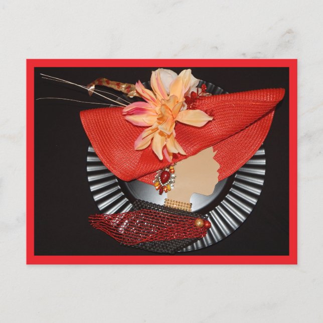 ELEGANT CROWNS -RED / BLACK POSTCARD (Front)