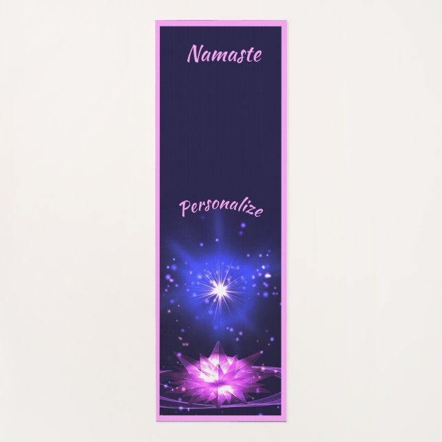 Elegant Crystal Lotus Flower Zen Yoga Namaste Mat (Front)