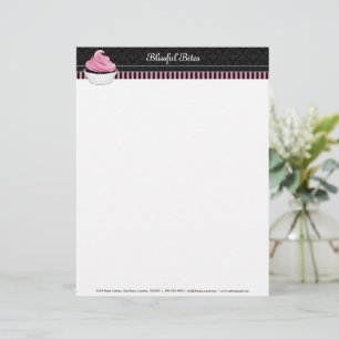 Elegant Cupcake and Damask Bakery Customised Letterhead