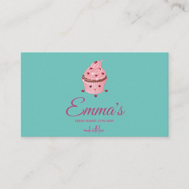 Elegant Cupcake Bakery Baker Chef Catering  Business Card (Front)