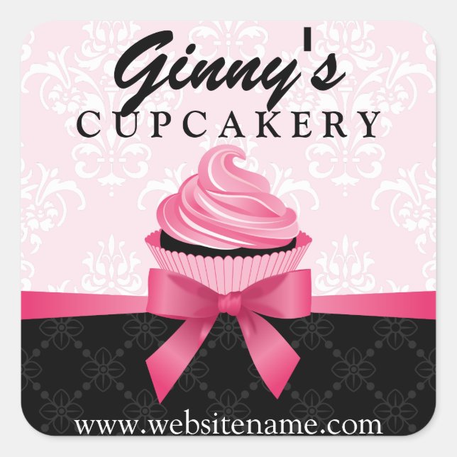 Elegant Cupcake Bakery Box Seals (Front)