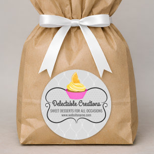 Elegant Cupcake Bakery Box Seals