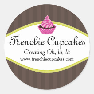 Elegant Cupcake Bakery Custom Stickers