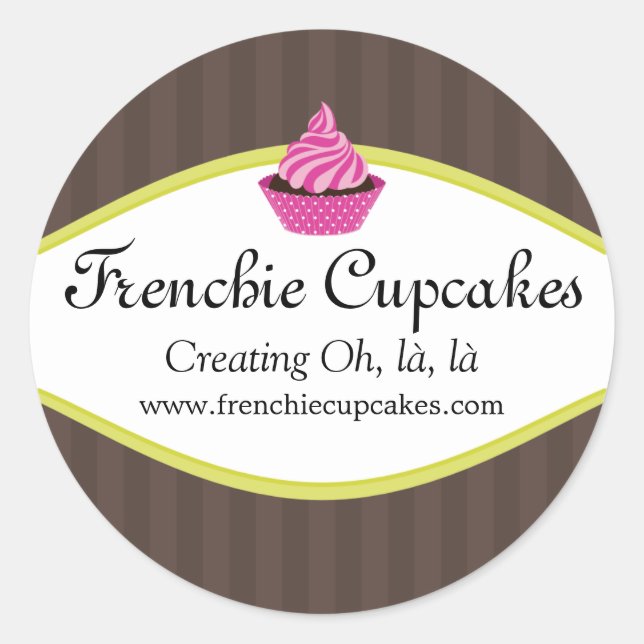 Elegant Cupcake Bakery Custom Stickers (Front)