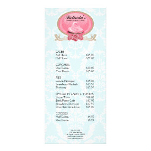 Elegant Cupcake Bakery Rack Card