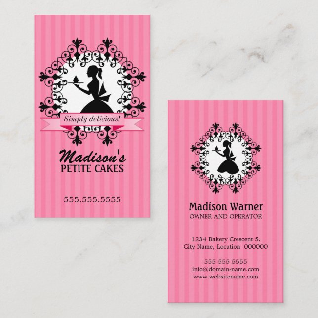 Elegant Cupcake Business Card (Front/Back)
