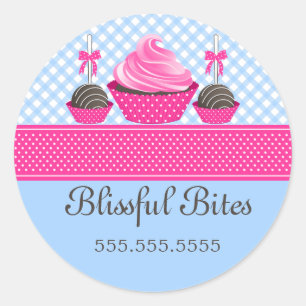 Elegant Cupcake Cake Pops Bakery Box Seals