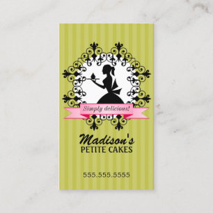 Elegant Cupcake Silhouette Woman Business Card