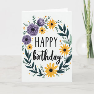 Elegant Cursive Birthday Card