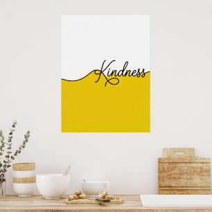 Elegant Cursive Kindness Minimalist Wall Print