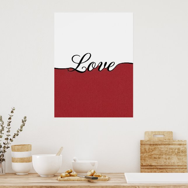 Elegant Cursive Love Minimalist Wall Print (Kitchen)
