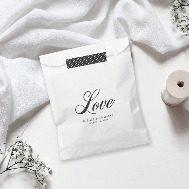 Elegant Cursive Love Wedding Favour Bags (Creator Uploaded)